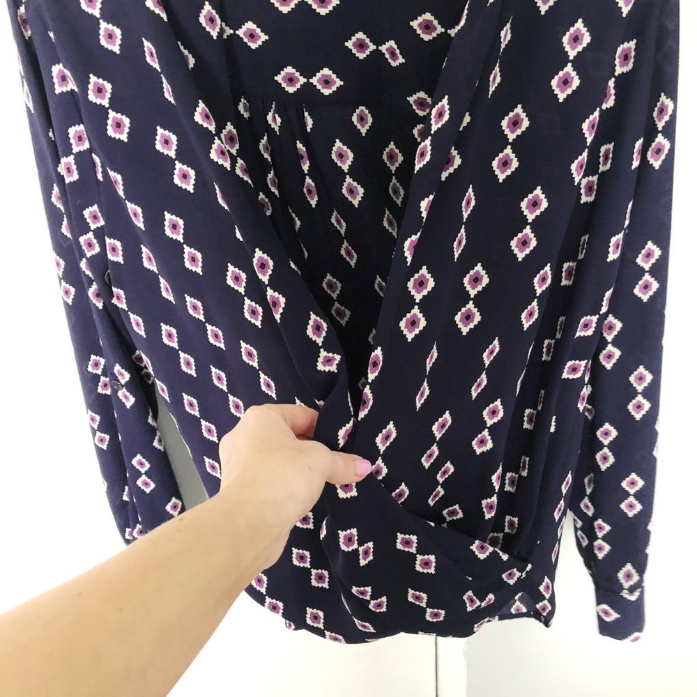 Patterned Wrap Front Blouse - image 3